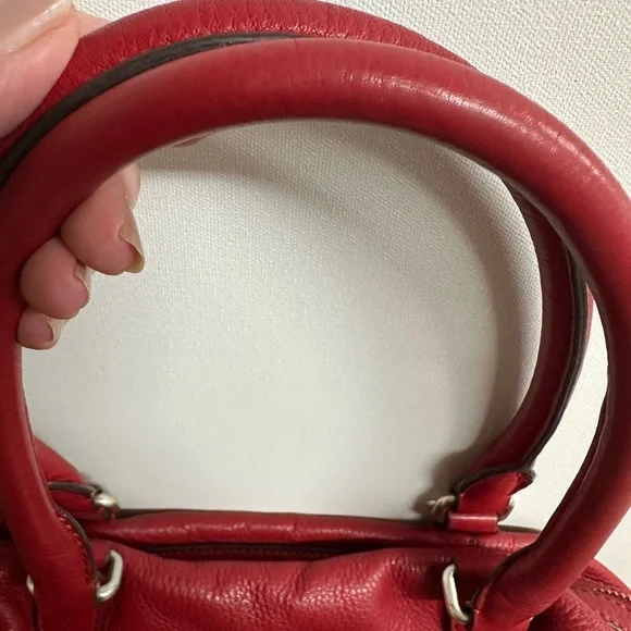 Ralph Lauren Red Leather Satchel Handbag - Women's Stylish Shoulder Bag - Picture 9 of 13